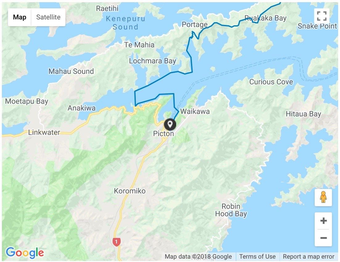 Queen Charlotte Track 3 Day Trio Cycling Route on Day 2
