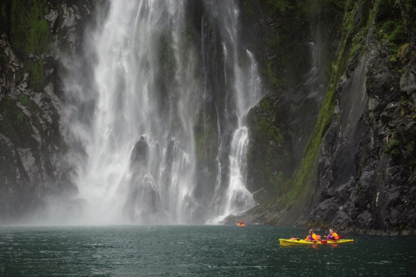Milford Sound Waterfall Kayaking Milford Sound Waterfall Kayaking